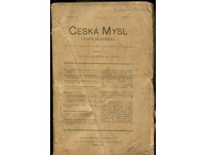 Česká mysl - časopis filosofický, ročník III, 1902