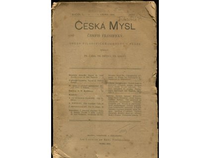 Česká mysl - časopis filosofický, ročník IV., 1903