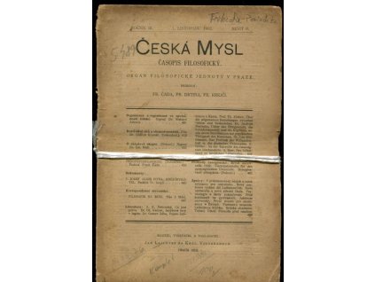 Česká mysl - časopis filosofický, ročník III, 1902