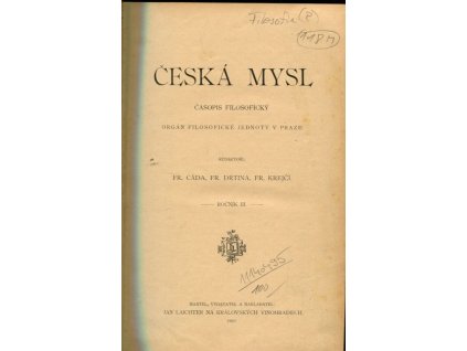 Česká mysl - časopis filosofický 1902 roč. III