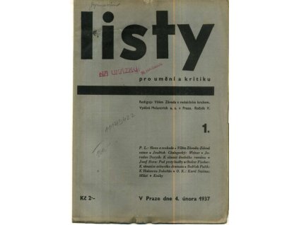 Listy pro umění a kritiku, ročník V., 1937