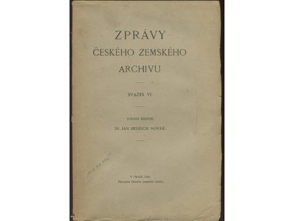 Zprávy českého zemského archivu, ročník VI, 1924