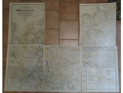 Post-& Reise-Karte von Deutchland und der Nachbar Staaten