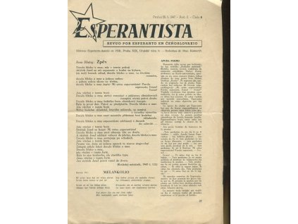 Esperantista - Revuo por esperanto en cehoslovakio - 1951 1-12, 1950 1-10, 1949 1-10, 1948 1-10, 1947 4,7,10