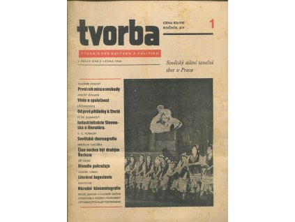 Tvorba - týdeník pro kulturu a politiku, ročník XV., 1946