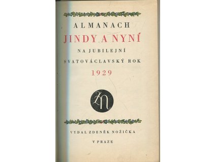 Almanach Jindy a nyní - kalendář 1929, 1929