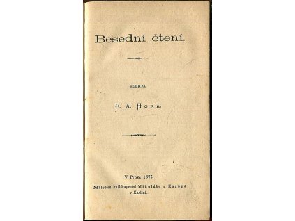 Besední čtení, F. A. Hora, 1875