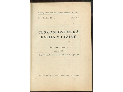 Československá kniha v cizině č. 28 - katalog výstavy