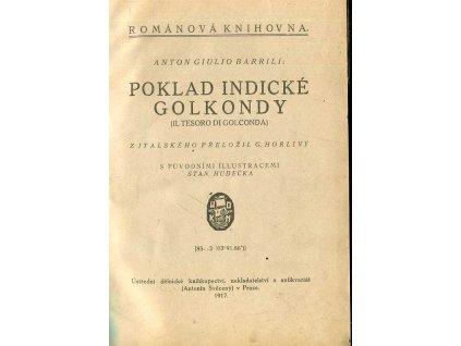 Poklad indické golkondy, Anton Giulio Barrili, 1917