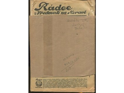 Rádce z Předmostí - československý rolník 28 roč. XXVII.,  odborný obrázkový časopis pro zemědělce, chovatele drob. hosp. zvířectva, zahrádkáře a milovníky přírody, J. Knejzlík (red.), 1941