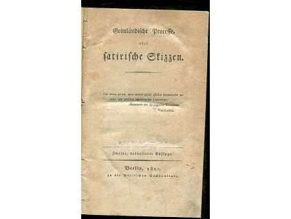 Gronländische Processe oder Satirische Skizzen, 1822