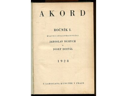 Akord - ročník I., Jaroslav Durych, 1928