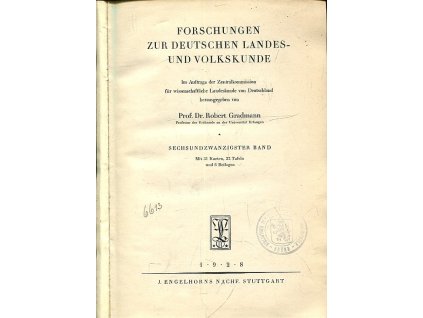 Forschungen zur deutsches Landes- und Volkskunde - 26. Band