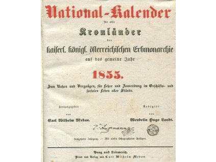 National-Kalender für alle Kronländer der kaiserl. königl. österreichischen Erbmonarchie
