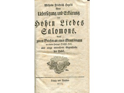 Neue Übersetzung und Erklärung des Hohen Liedes Salomons