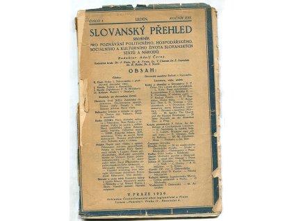 Slovanský přehled - sborník pro poznávání politického, hospodářského, sociálního a kulturního života slovanských sátů a národů - ročník XXI. - číslo 1-10