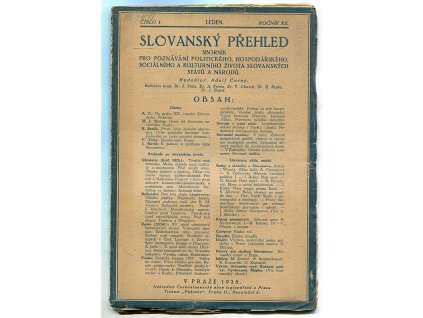 Slovanský přehled - sborník pro poznání politického, hospodářského, sociálního a kulturního života slovanských států a národů - ročník XX., Adolf Černý, 1928