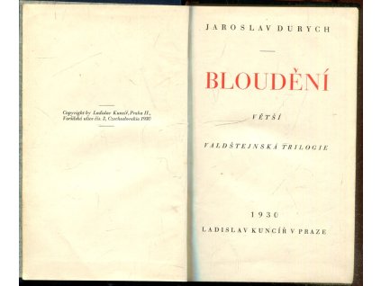 Bloudění I-III, Jaroslav Durych, 1930