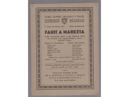 Faust a Markéta - Velká opera o 5 jedn, Jules Barbier, 1927