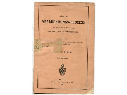 Ueber den Verbrennungs-Process mit spezieller Berücksichtigung der praktischen Erfordernisse, Friedrich Siemens, 1887