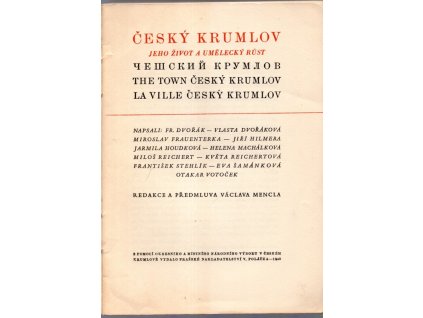 Český Krumlov - jeho život a umělecký růst