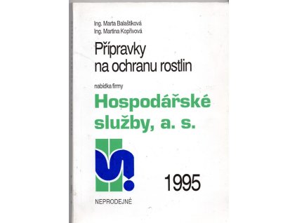 Přípravky na ochranu rostlin, Marta Balaštíková, 1995