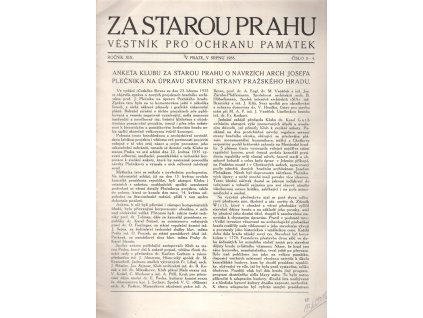 165096 za starou prahu rocnik xix c 3 4 vestnik pro ochranu pamatek