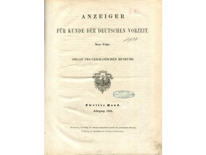 Anzeiger für Kunde der deutschen Vorzeit - Organ des Germanischen Museums, Zweiter Band