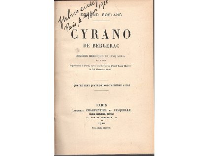 Cyrano de Bergerac - Comédie Heroique en Cinq Acte, Edmond Rostand, 1920
