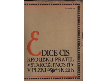 179112 edice krouzku pratel starozitnosti v plzni plezenske namesti 1912 cislo 3