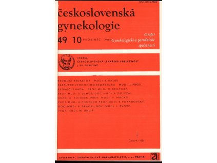 Československá gynekologie - ročník 49, 1984 čísla 8, 9, 10