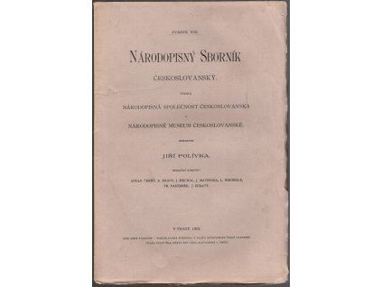 národopisný sborník - 1902, svazek VIII, Jiří Polívka (red.), 1902