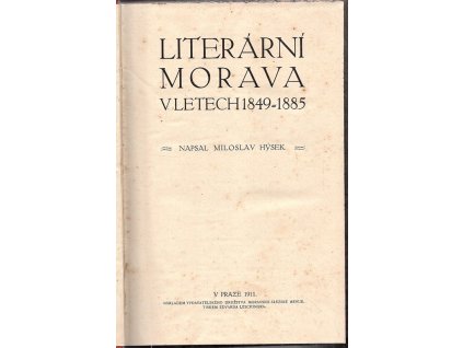 Literární Morava v letech 1849-1885