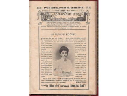 Hádankářské besedy - ročník III, jediný samostatný hádankářský časopis, 1912