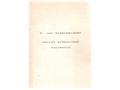 Dějiny středověké filosofie, Fernand van Steenberghen, 1990