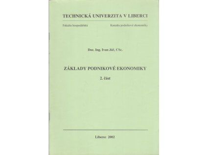 Základy podnikové ekonomiky, Ivan Jáč, 2002