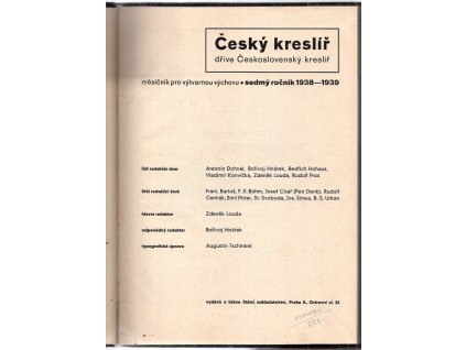 Český kreslíř (dříve Československý kreslíř) – sedmý ročník 1938–1939 : měsíčník pro výtvarnou výchovu