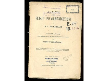 196647 analyse der silikat und karbonatgesteine von w f hillebrand