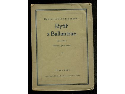 Rytíř z Ballantrae, Robert Louis Stevenson, 1925