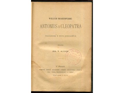 Antonius a Cleopatra, William Shakespeare, 1903