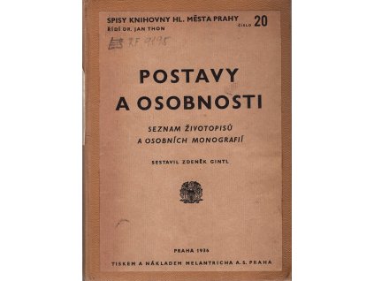 Postavy a osobnosti - seznam životopisů a osobních monografií, Zdeněk Gintl, 1936