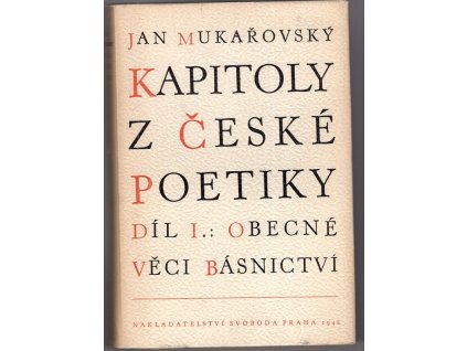 Kapitoly z české poetiky. Díl 1-3
