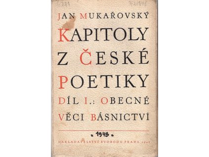 Kapitoly z české poetiky. Díl 1