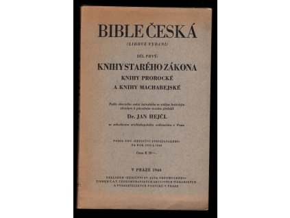 Bible česká (Lidové vydání). Díl prvý, Knihy Starého zákona