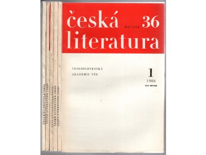 Česká literatura – 36 ročník 1–6 : Časopis pro literární vědu
