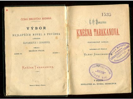 Kněžna Tarakanova - historický román, Grigorij Petrovič Danilevskij, 1886
