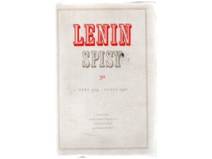 Lenin, Spisy 30 : Září 1919 - duben 1920, V. I. Lenin, 1957