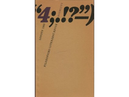 Rozmluvy 4/1985 Literární a filozofická revue, 1985