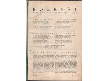Rozkvět, ročník XIII., č. 1–13 (první pololetí) : Obrázkový týdedík (Obrázkový list rodinný)
