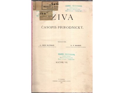 Živa, ročník VII. : Časopis přírodnický, Bohuslav L Raýman, 1897